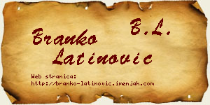 Branko Latinović vizit kartica
